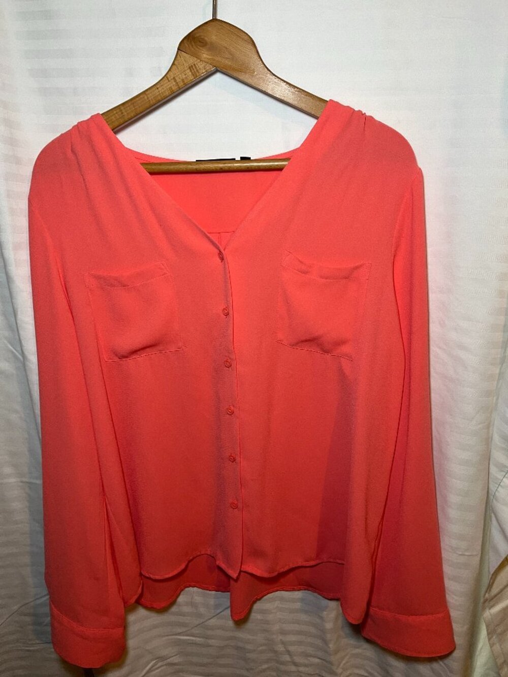 APT. 9 Coral Flowy Blouse XL Button Front Lightweight Top